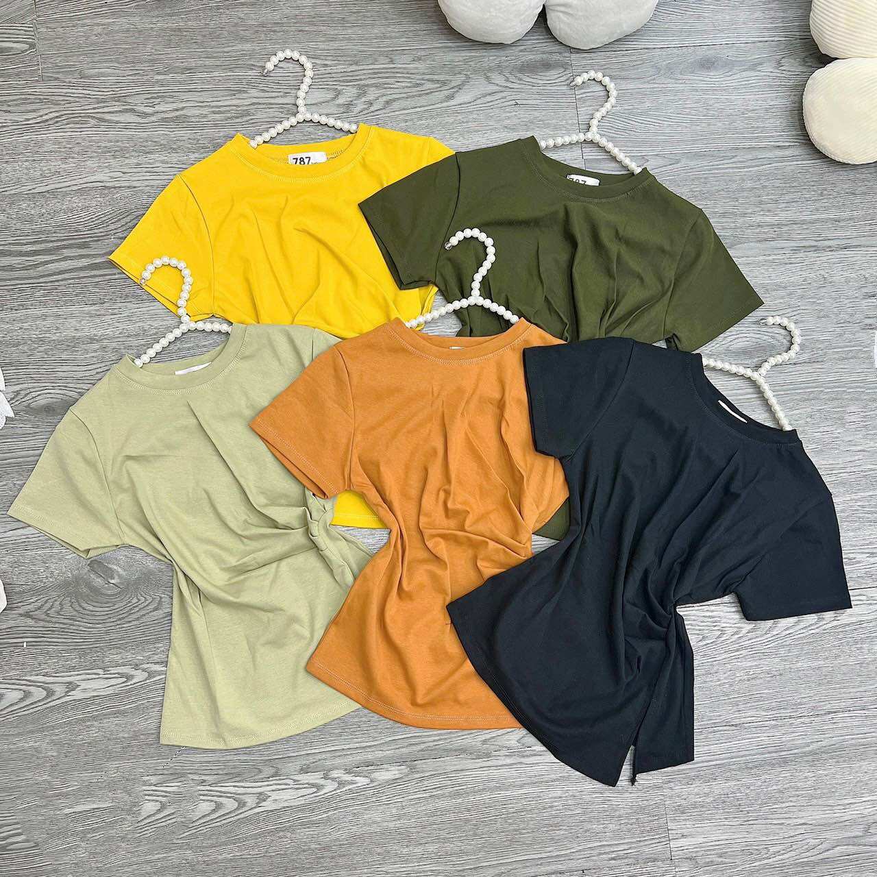 Áo thun dáng ôm nữ tay ngắn nhún eo ( mã 787 )