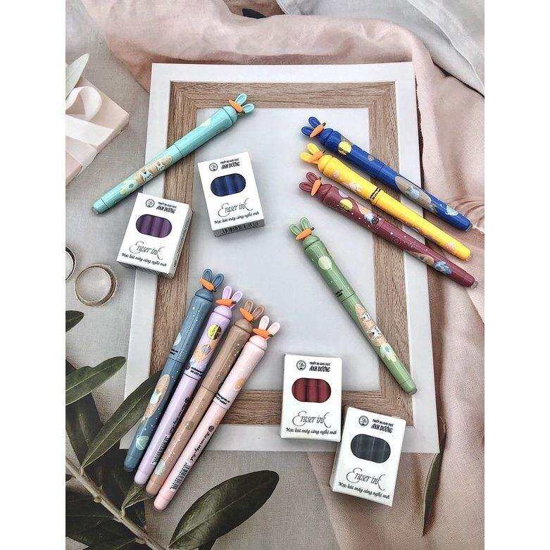 Mực ống xóa được thầy ánh (10 ống) /4 màu Xanh, Đen, Đỏ, Tím