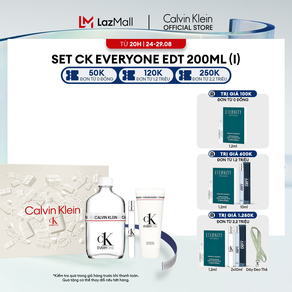 Set nước hoa nam nữ calvin klein ck everyone edt 200ml + sữa tắm 100ml + edt 10ml