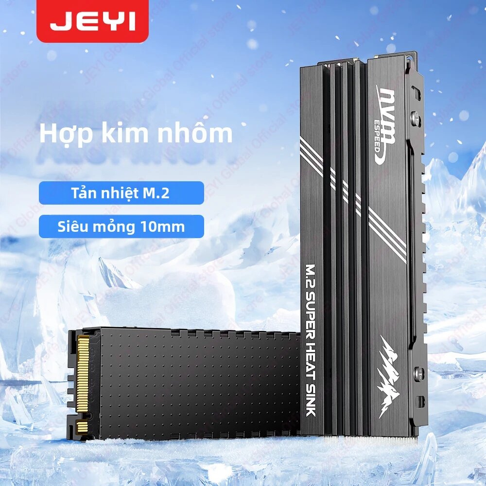 JEYI | Tản Nhiệt Nhôm JEYI M.2 2280 SSD Thiết Kế Siêu Mỏng Hình Núi Tuyết Dành Cho Máy Chơi Game PS5 ITX PC - Tản Nhiệt SSD Hợp Kim Làm Mát Giá 187,000 Đồng*Miễn phí vận chuyển