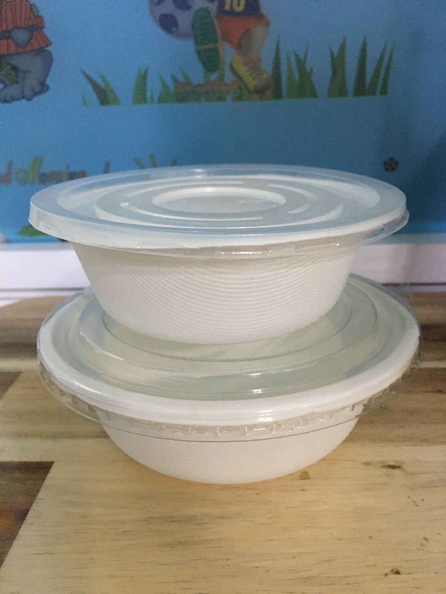 Combo 10 bộ chén giấy bã mía 350ml ( chén + nắp)