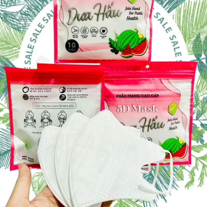 100 Chiếc Khẩu Trang 5D Dưa Hấu