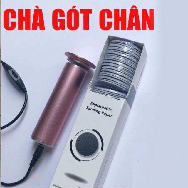 Máy chà gót chân tặng kèm 60 miếng trà nhám