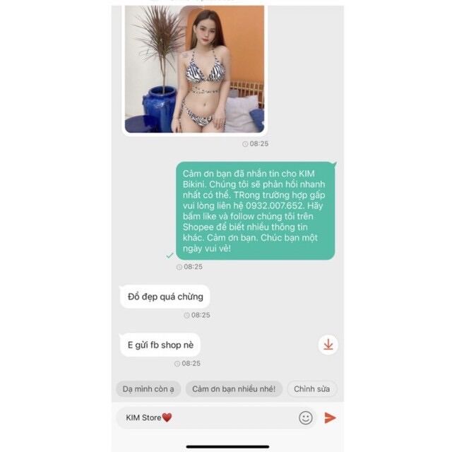 Bikini sọc ngựa vằn kèm ảnh thật và feedback