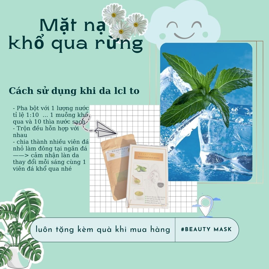 MẶT NẠ KHỔ QUA RỪNG TẶNG BỘ ĐẮP MẶT