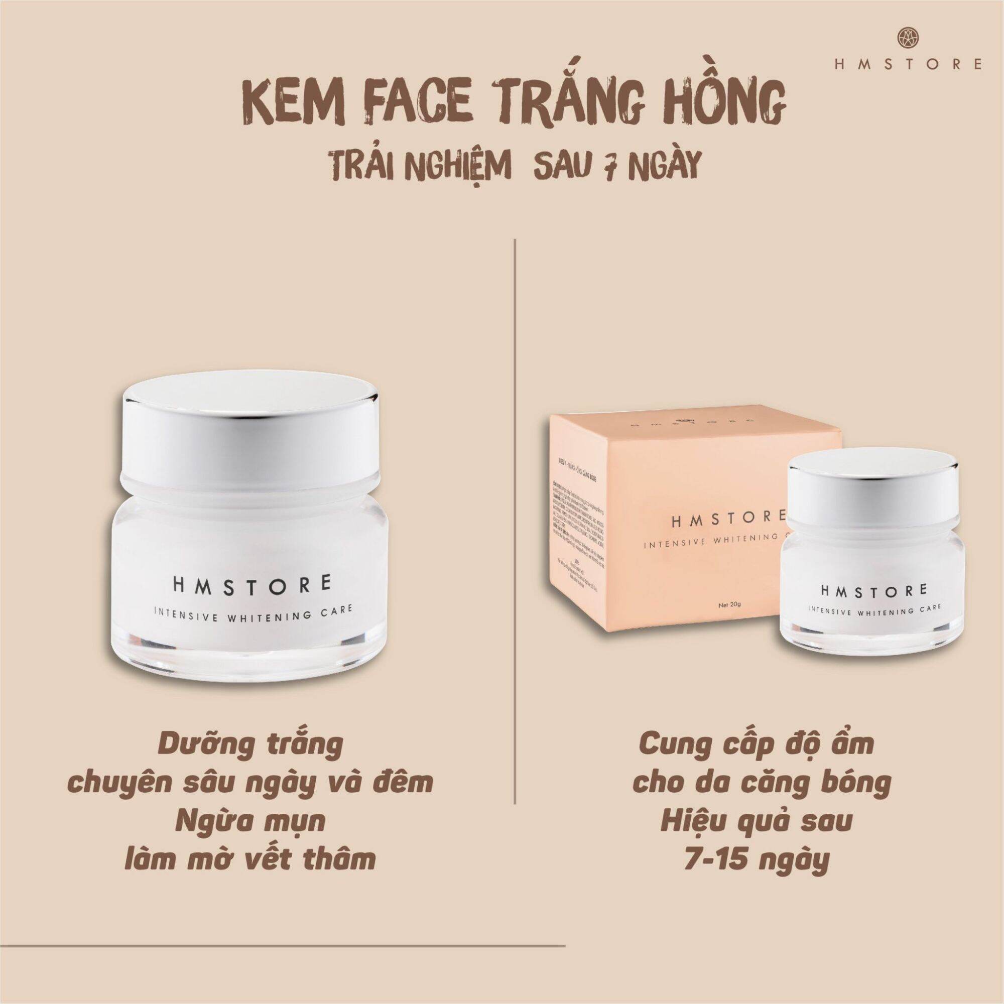 Combo 2 hộp face trắng hồng hm strore