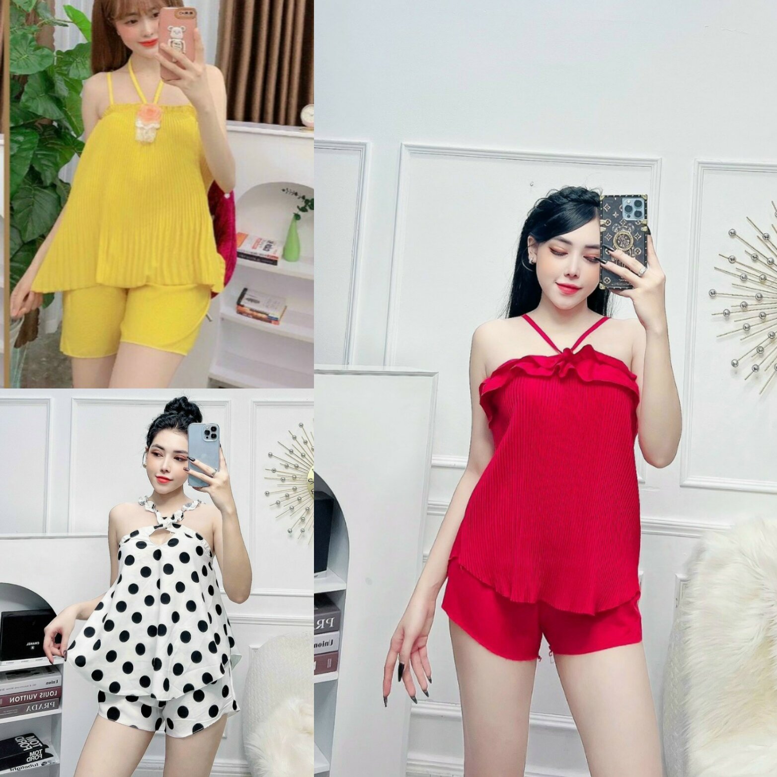 [Sale Free Ship] Đồ Bộ Nữ Mặc Nhà Lụa Hàn Gợi Cảm  - M49