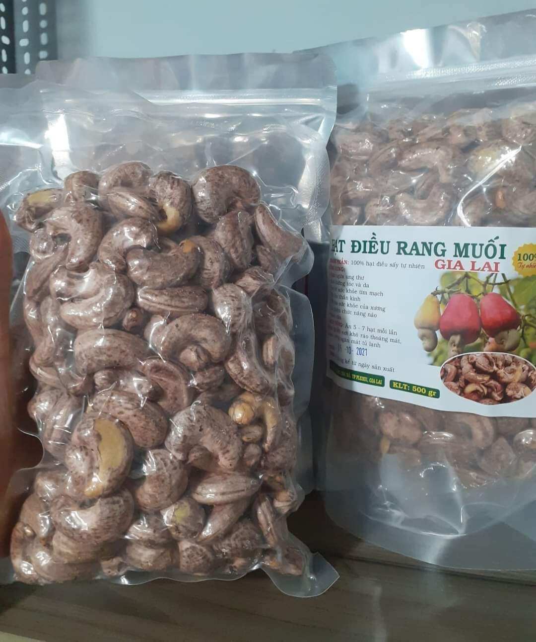Hạt điều rang muối hạt nguyên hàng cồ còn vỏ lụa