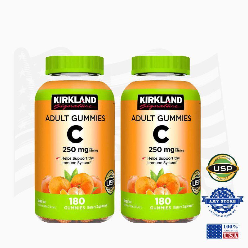 Kẹo dẻo bổ sung Vitamin C Kirkland Adult Gummies C là kẹo dẻo bổ sung vitamin C, nhằm tăng sức đề kháng, hỗ trợ miễn dịch, giúp hệ tim mạch, xương khớp hoạt động tốt, đồng thời thúc đẩy collagen và chống oxy hoá kết 100% chính hãng Mỹ Amy Store A13