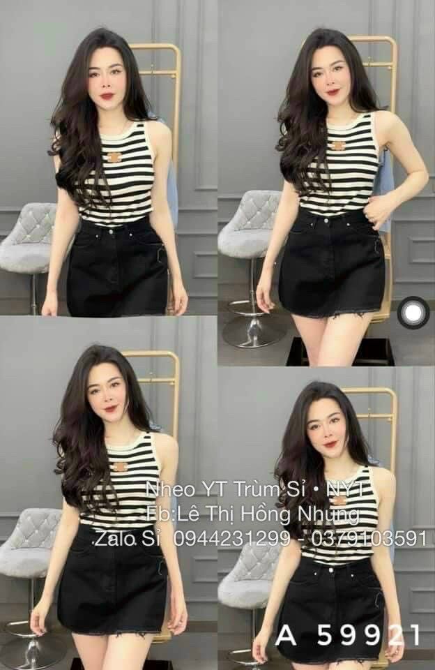 Áo croptop ba lỗ sọc hot hit BLS