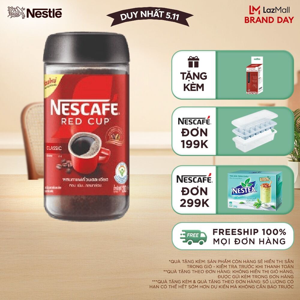 [ƯU ĐÃI THÁNG 11] Cà phê hòa tan kết hợp cà phê rang xay NESCAFÉ® RED CUP (hũ 200g)