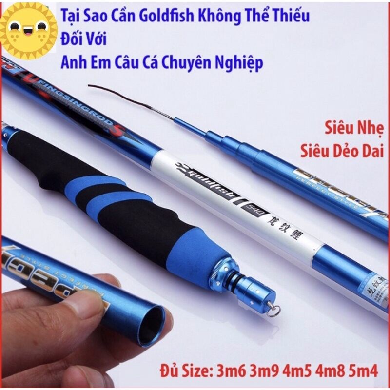 Cần câu tay cacbon goldfish 3h tặng đọt phụ