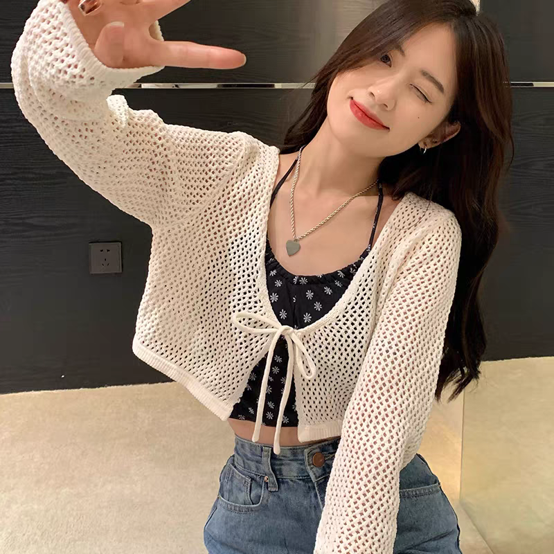 set áo lưới mỏng mix yếm dây hoa hot hit  (có bán rời)