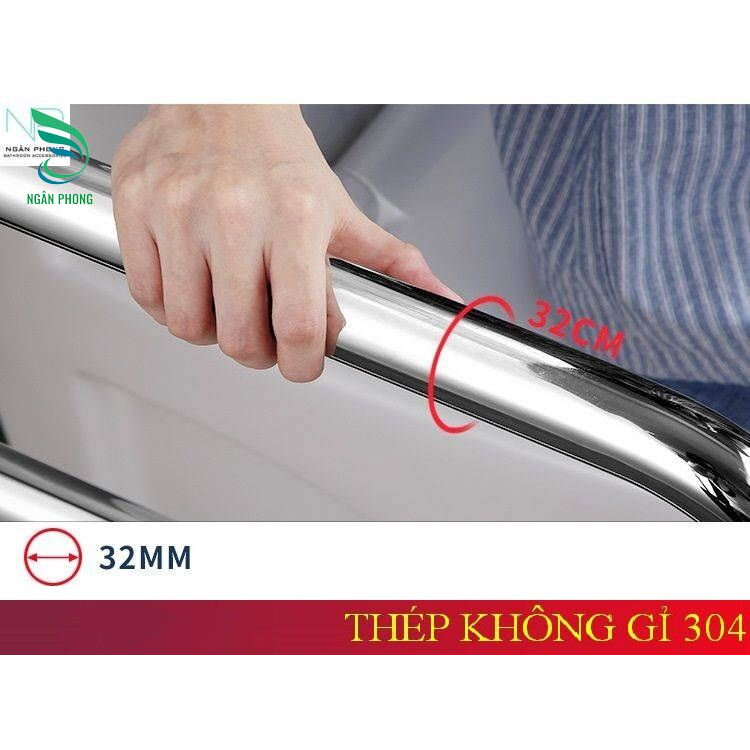 Tay vịn phòng tắm inox 304- phi lớn 32 mm