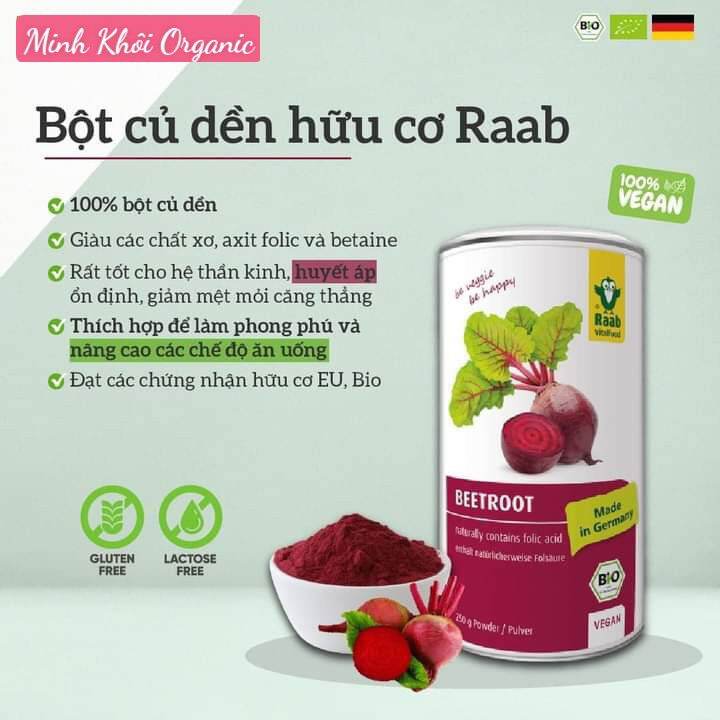Bột củ dền hữu cơ Raab 250gr