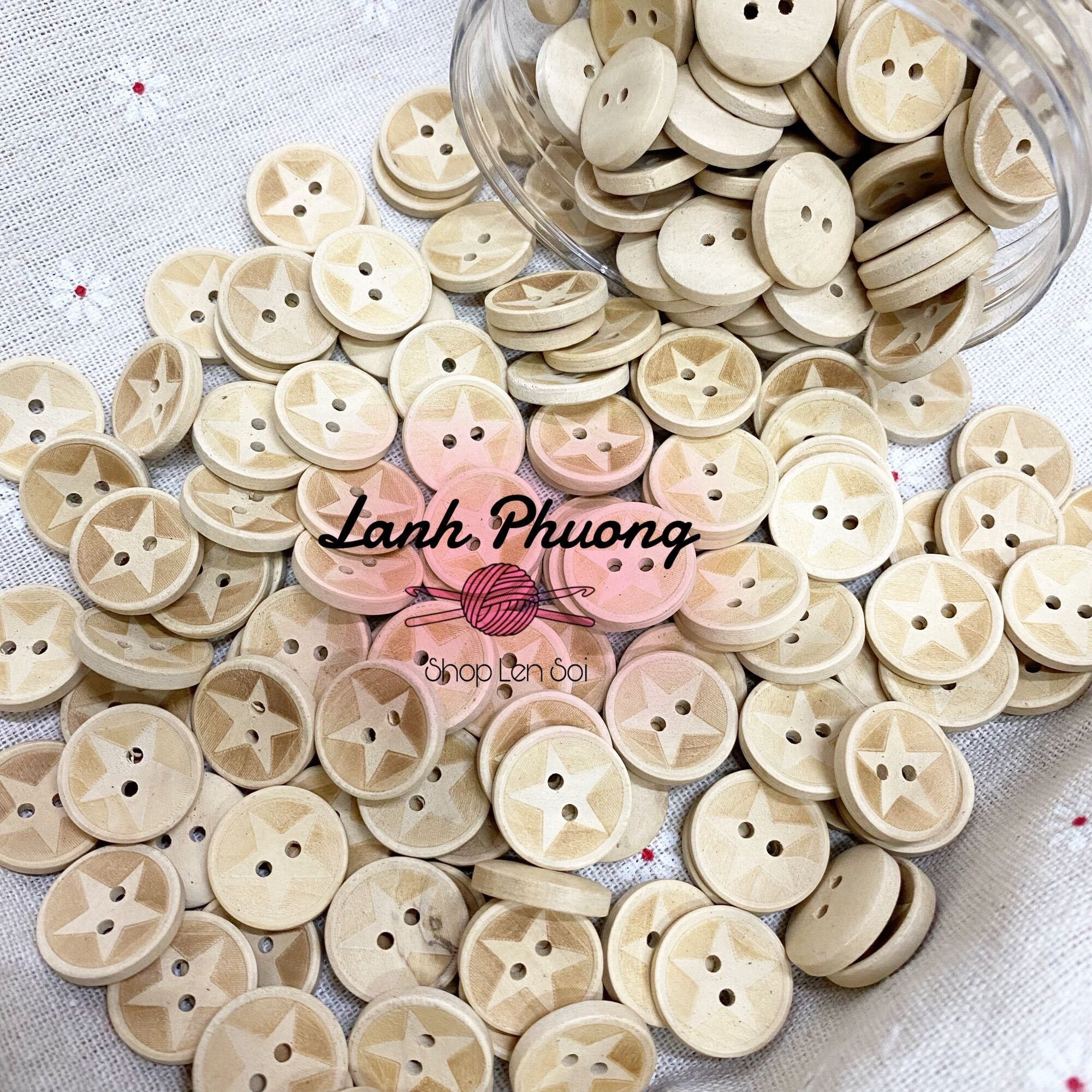Nút gỗ trang trí ngôi sao 20mm