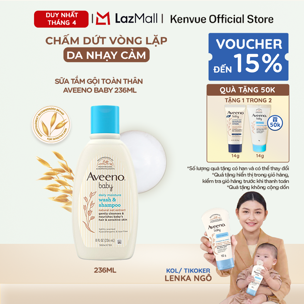 Sữa tắm gội toàn thân Aveeno baby 236ml