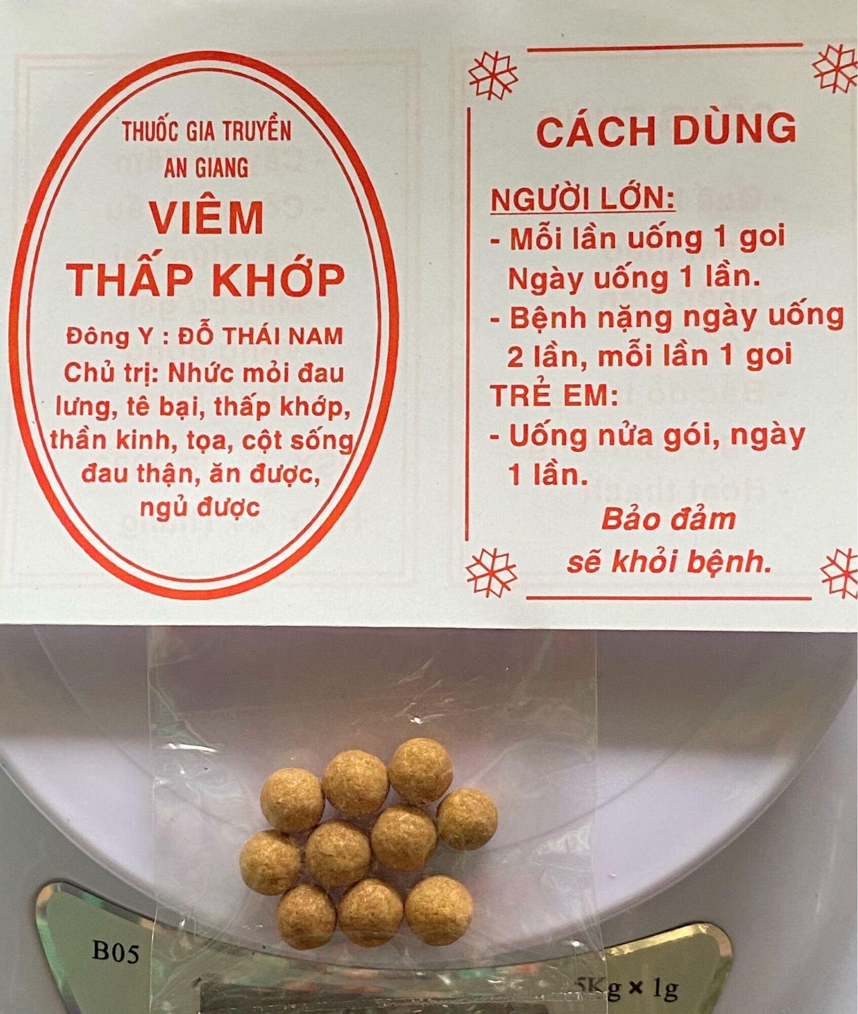 Viêm thấp khớp đỗ thái nam 100 gói dạng viên