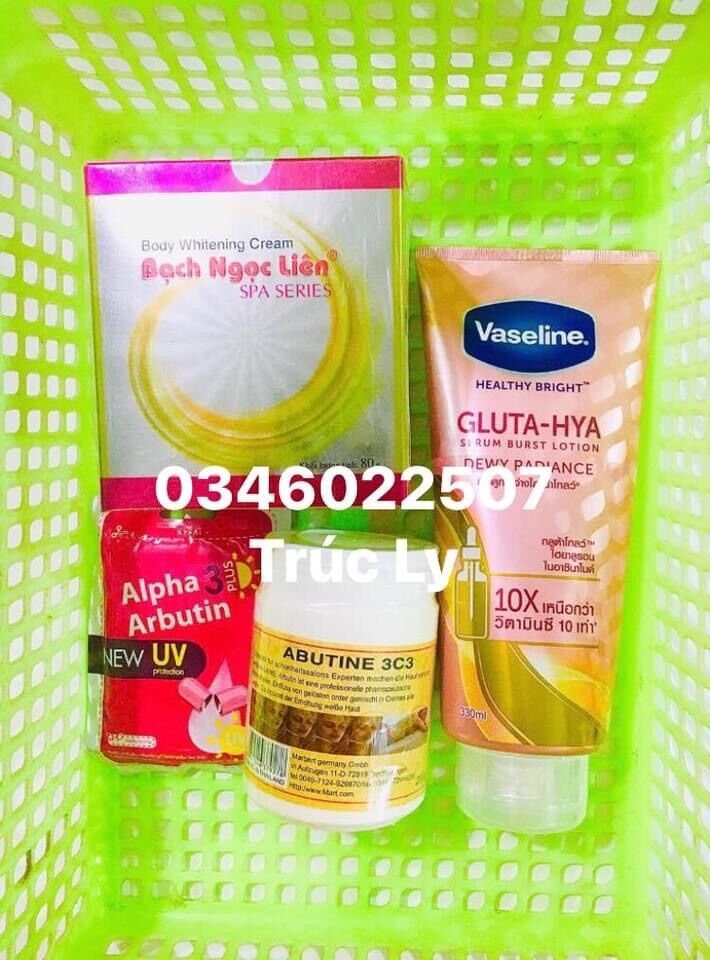Combo Kem spa trắng da body tẩy mạnh Bạch Ngọc Liên