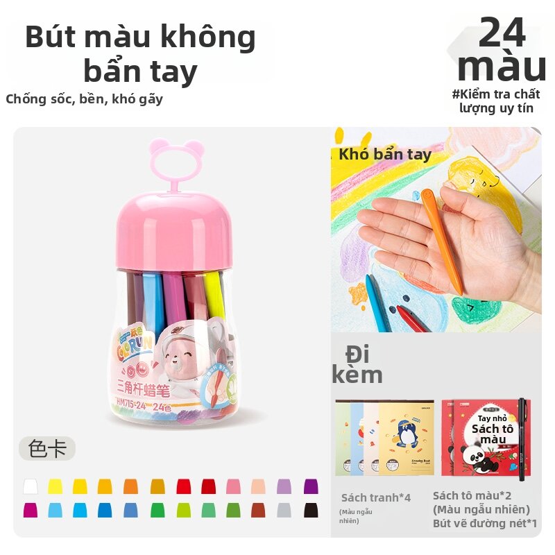 deli | Bút Sáp Nhẵn Không Dính Có Thể Giặt Được An Toàn Cho Trẻ Em