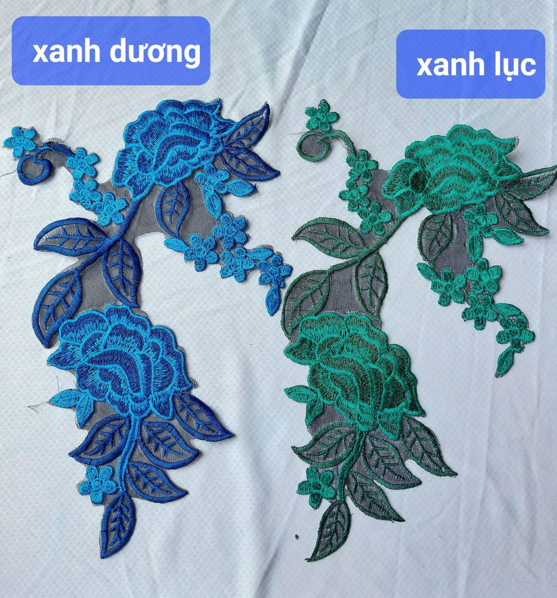 nhành hoa thêu đắp áo các màu ( Y59)