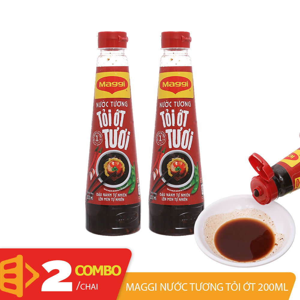 Combo 2 chai nước tương Maggi tỏi ớt 200ml