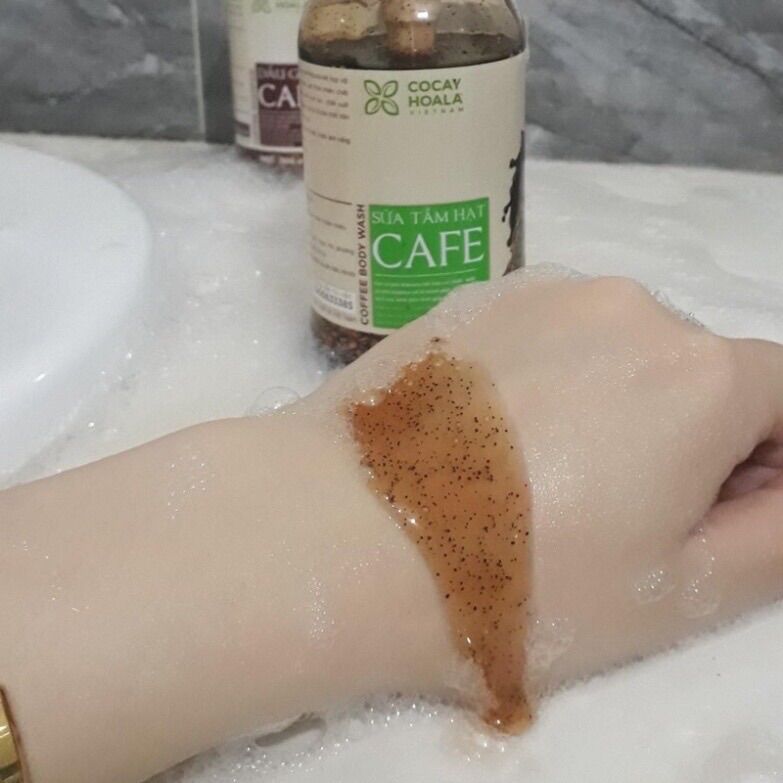 Sữa tắm dưỡng trắng hạt cà phê - không bào mòn da