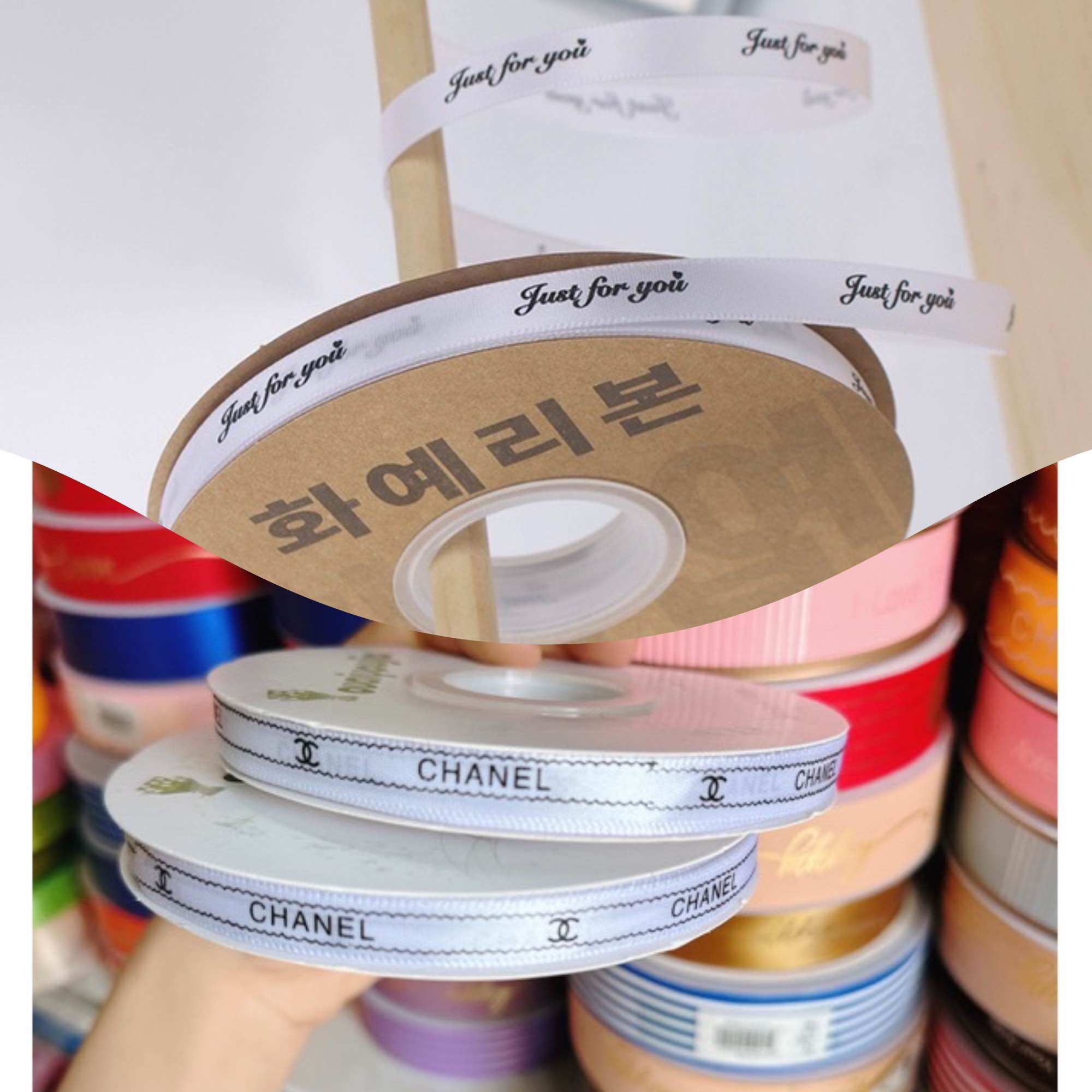 (Cuộn 50m) Ruy Băng Lụa In Chữ Bản Rộng 1cm