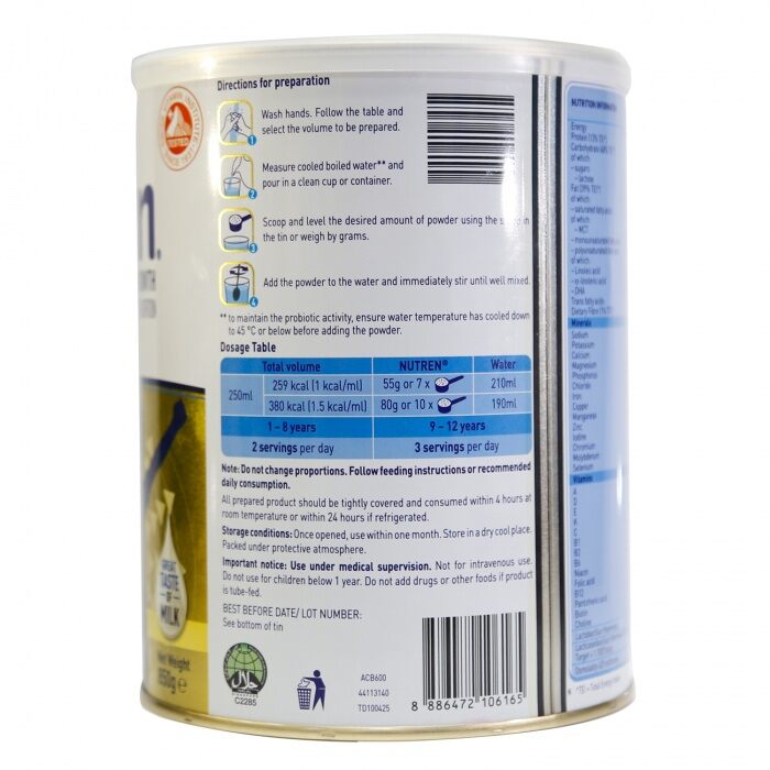 [Date 2024] Sữa bột Nutren Junior 850g mẫu mới