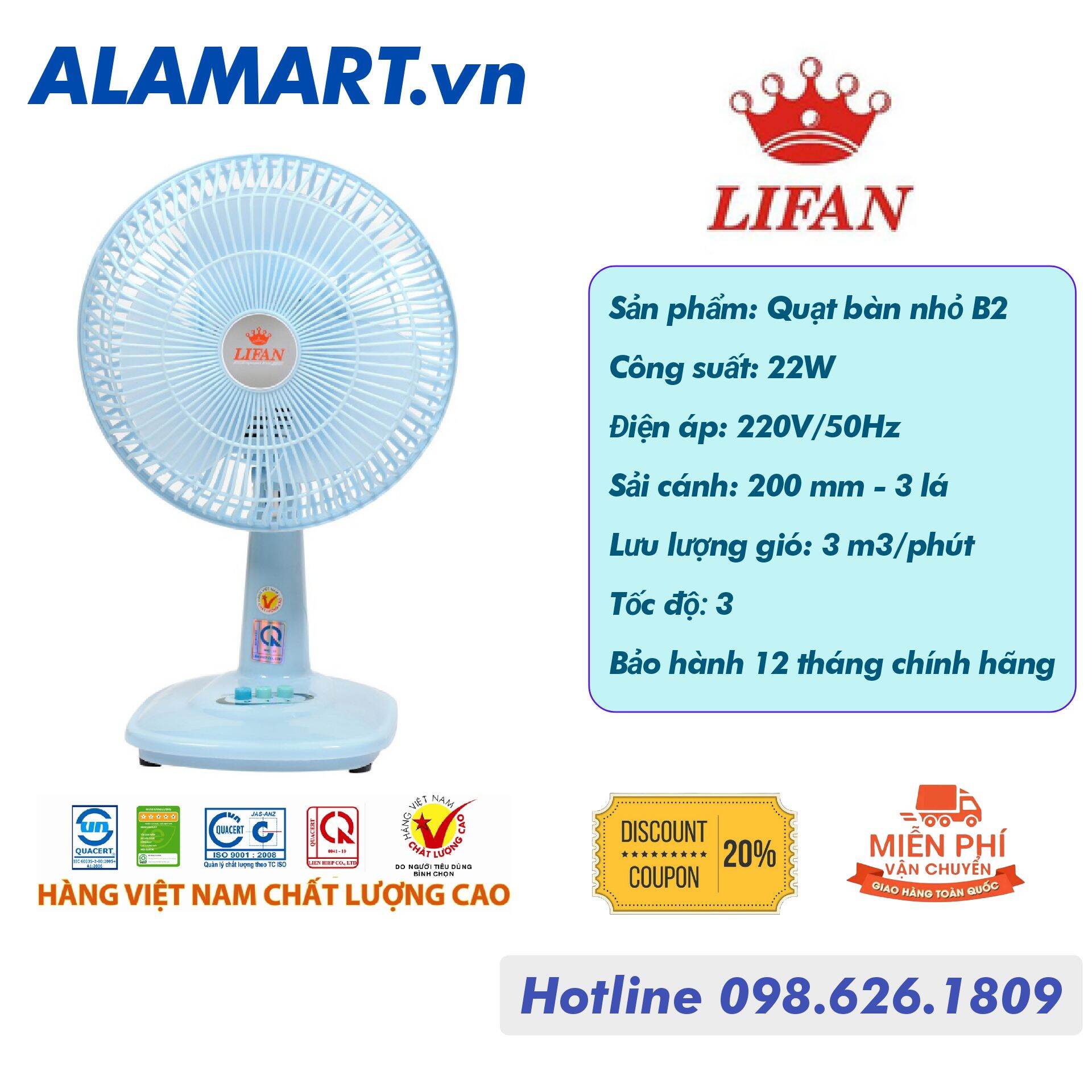 Quạt bàn Lifan B-109