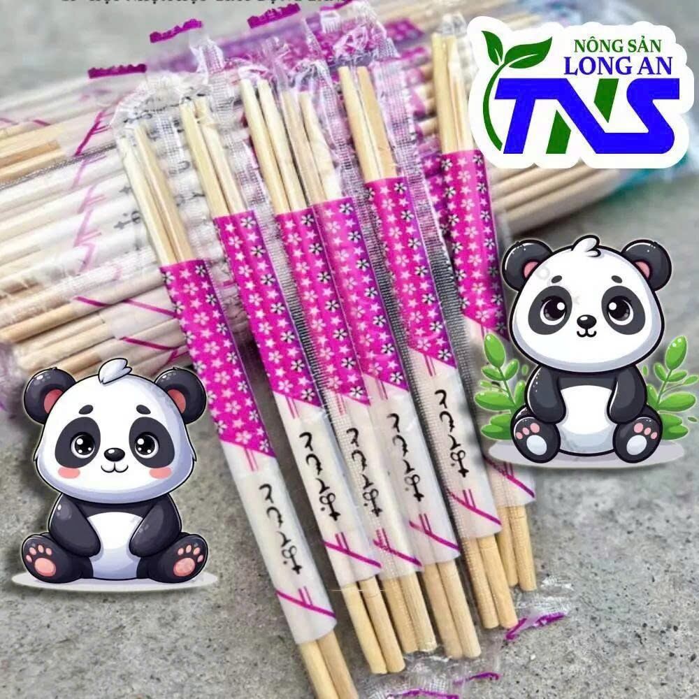 100 đôi đũa tròn không tăm (đũa gấu trúc TÍM 19.5 cm), đũa dùng 1 lần
