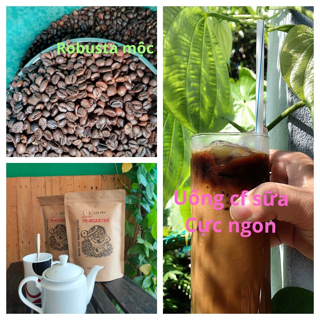 1KG Robusta(Rang Mộc)-cà phê hạt sàng 18