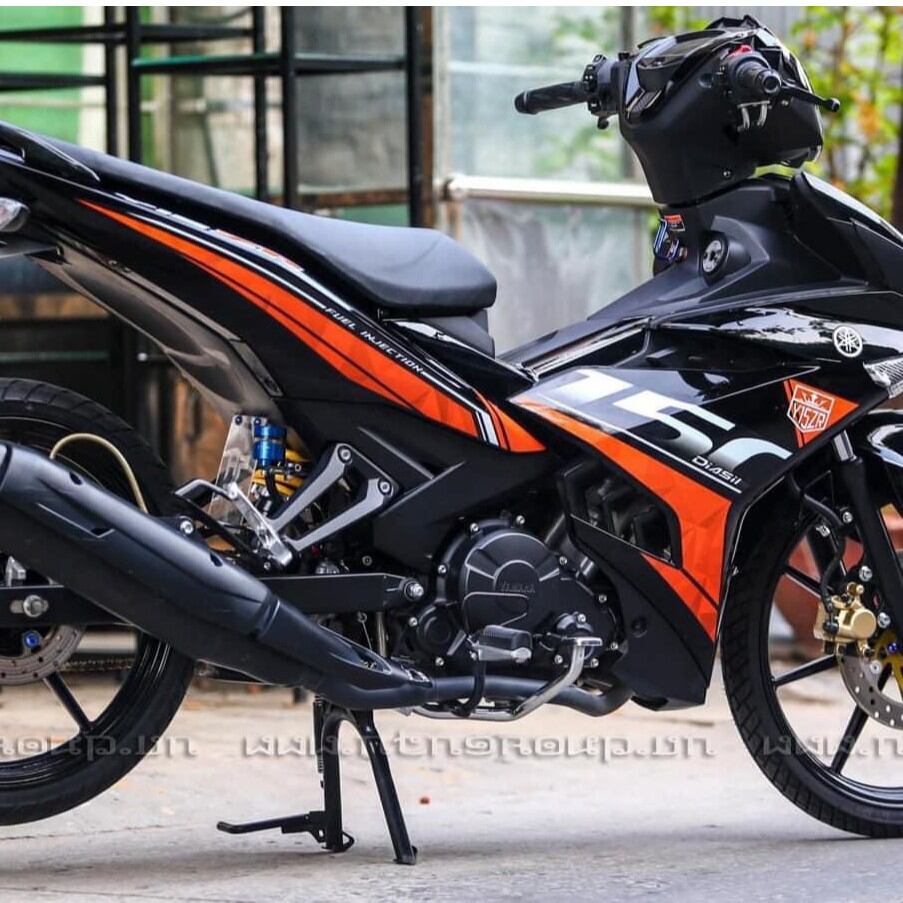 Tem rời exciter 150 đen cam y15zr, tem 3 lớp không bay màu