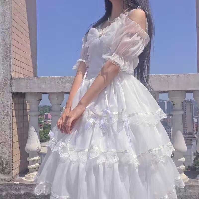 Váy lolita trắng đầm công chúa