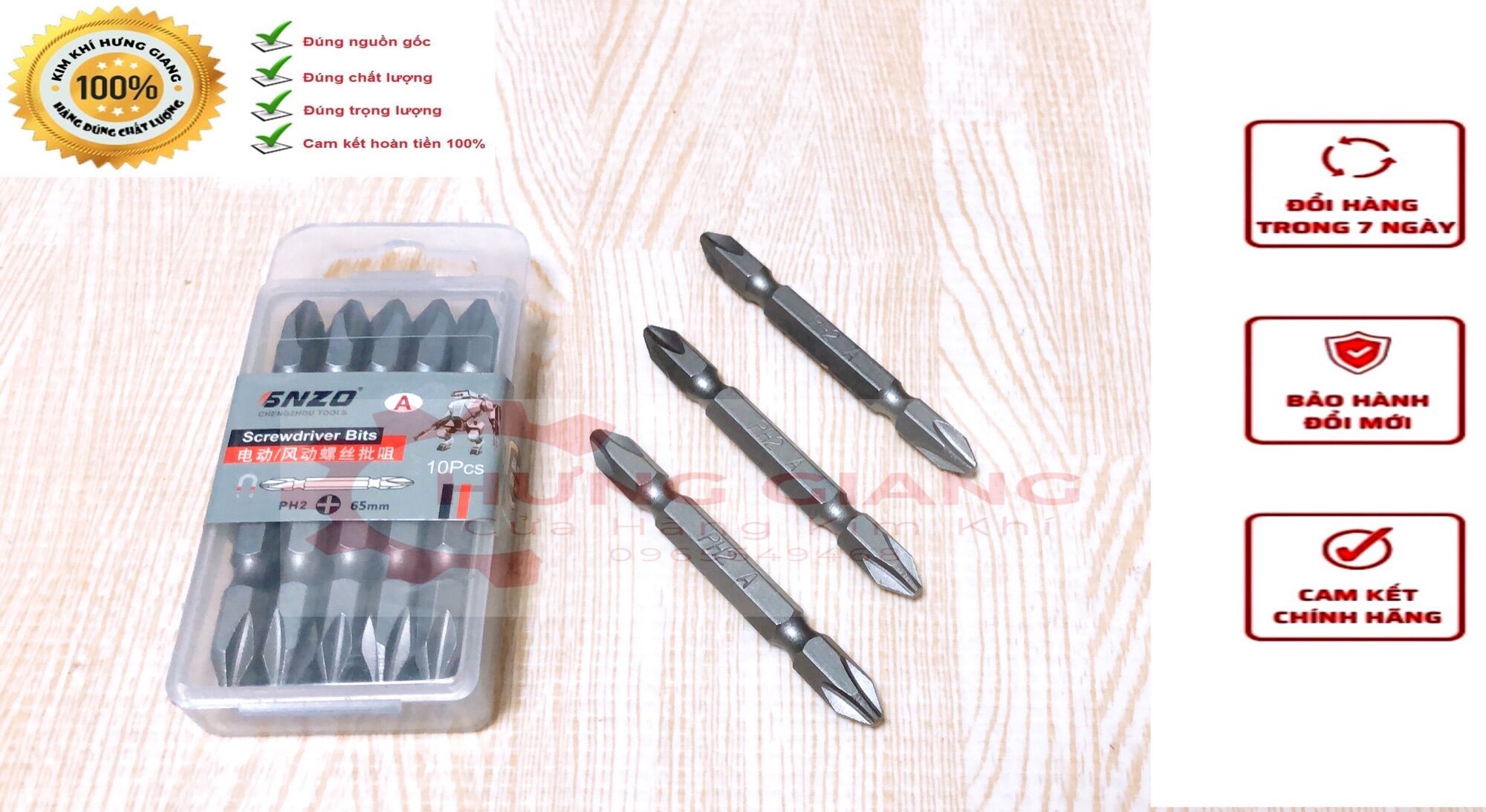 Đầu bắn vít hai đầu 4 cạnh snzo siêu cứng 65mm