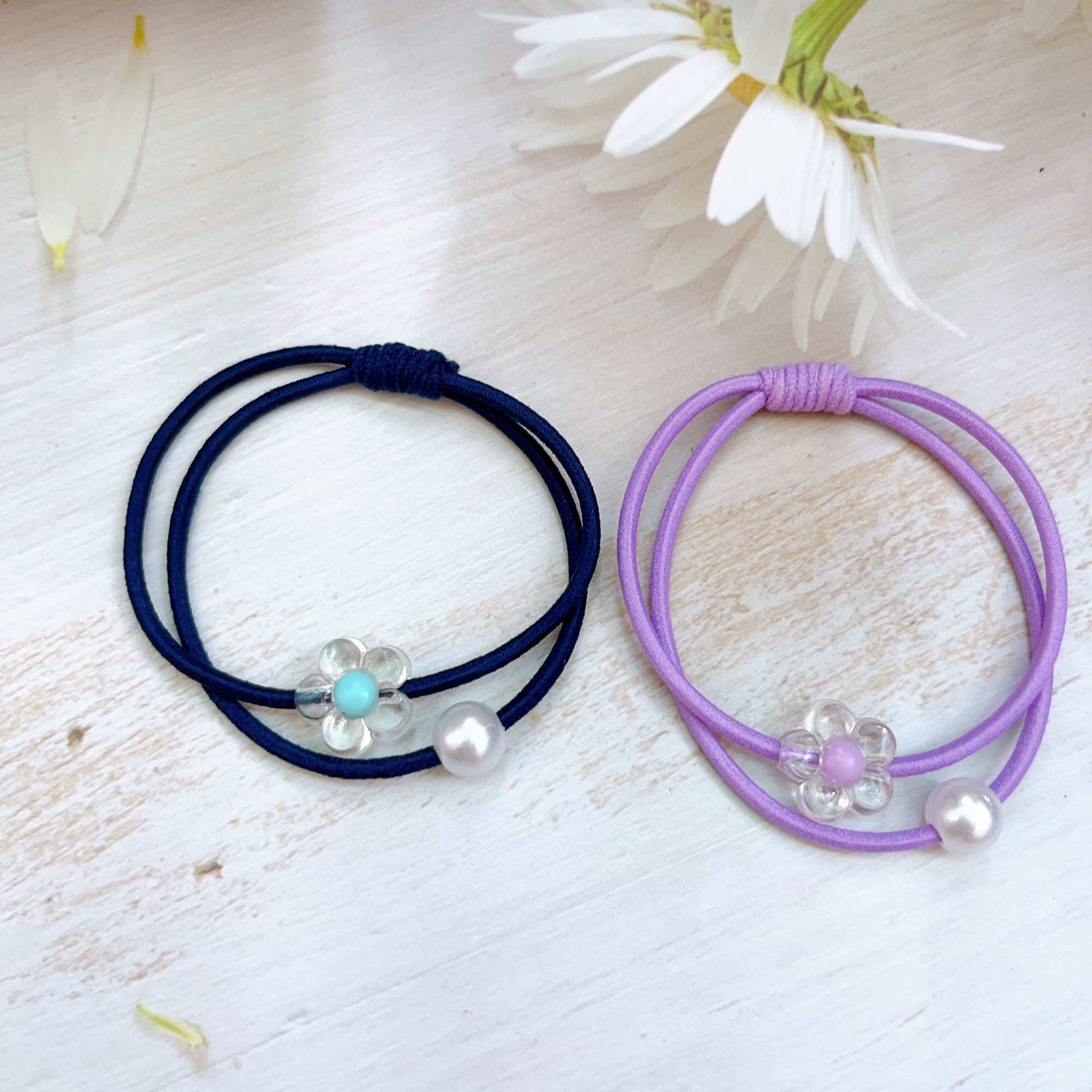 Set 100 dây cột tóc Hoa ngọc 2 mix đủ màu dễ thương Morish