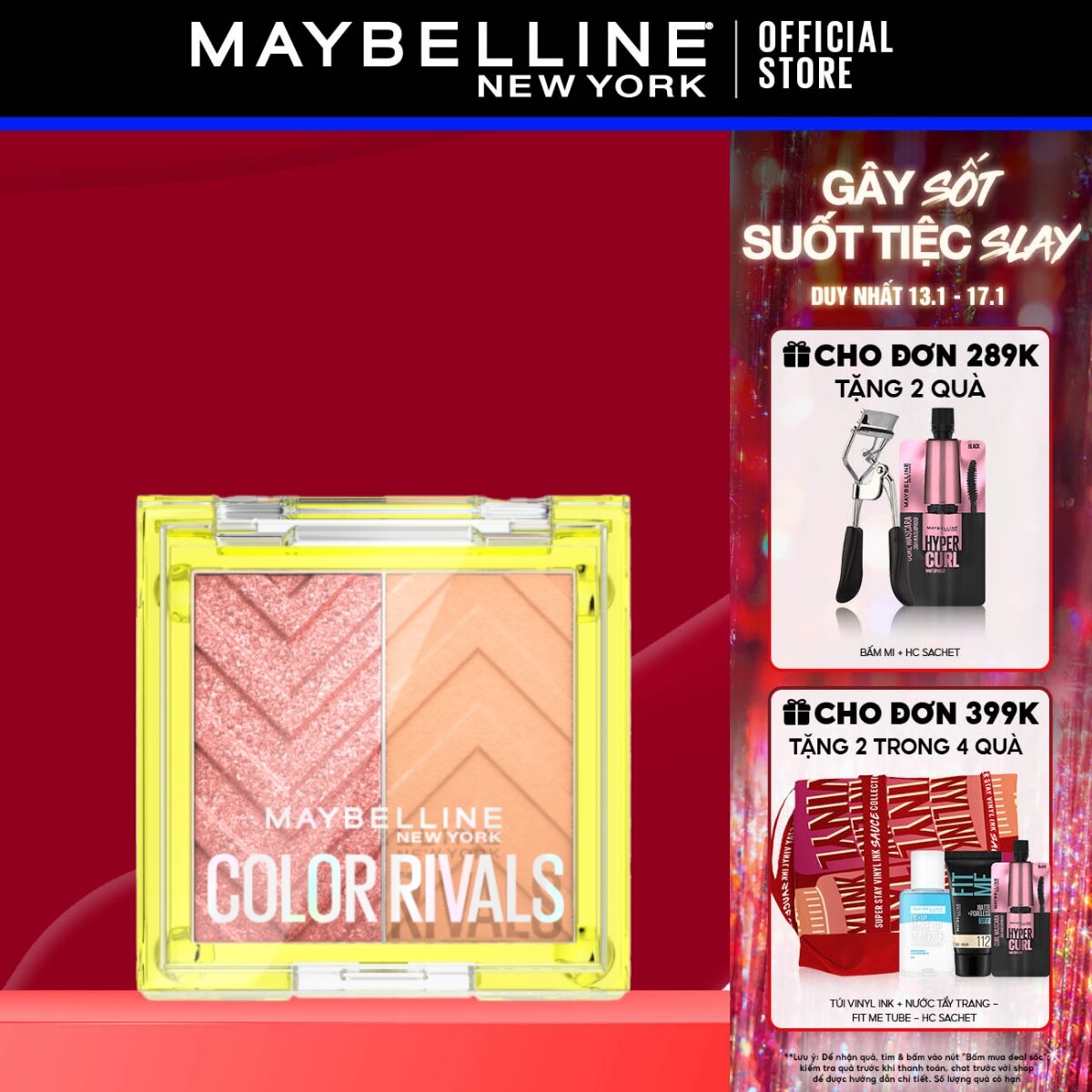 Bảng Phấn Mắt 2 Màu Color Rivals Shadow Duo Maybelline New York 3g