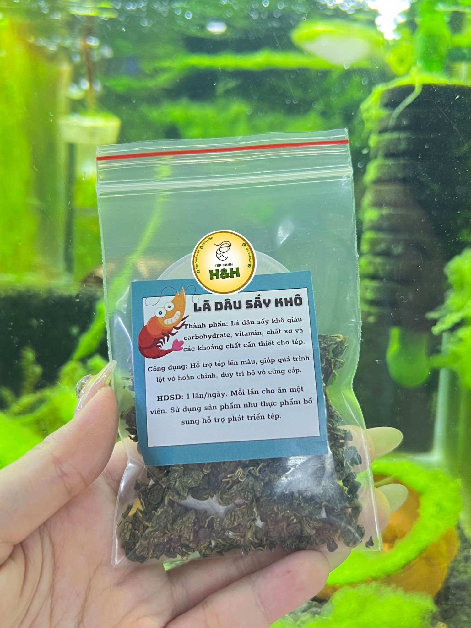 Lá dâu sấy khô thức ăn cho tép cảnh