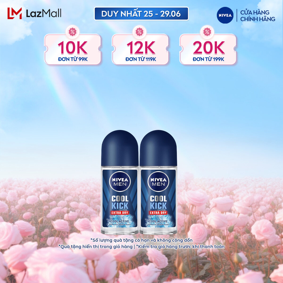 Bộ 2 Lăn Ngăn Mùi NIVEA MEN Cool Kick Mát Lạnh Thơm Năng Động (50 ml) - 82886x2
