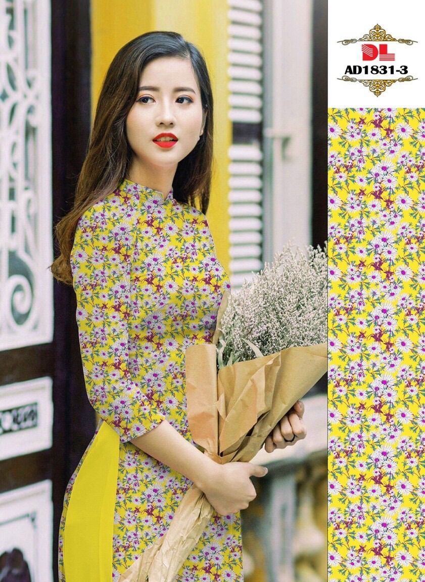 Vải áo dài hoa nhí