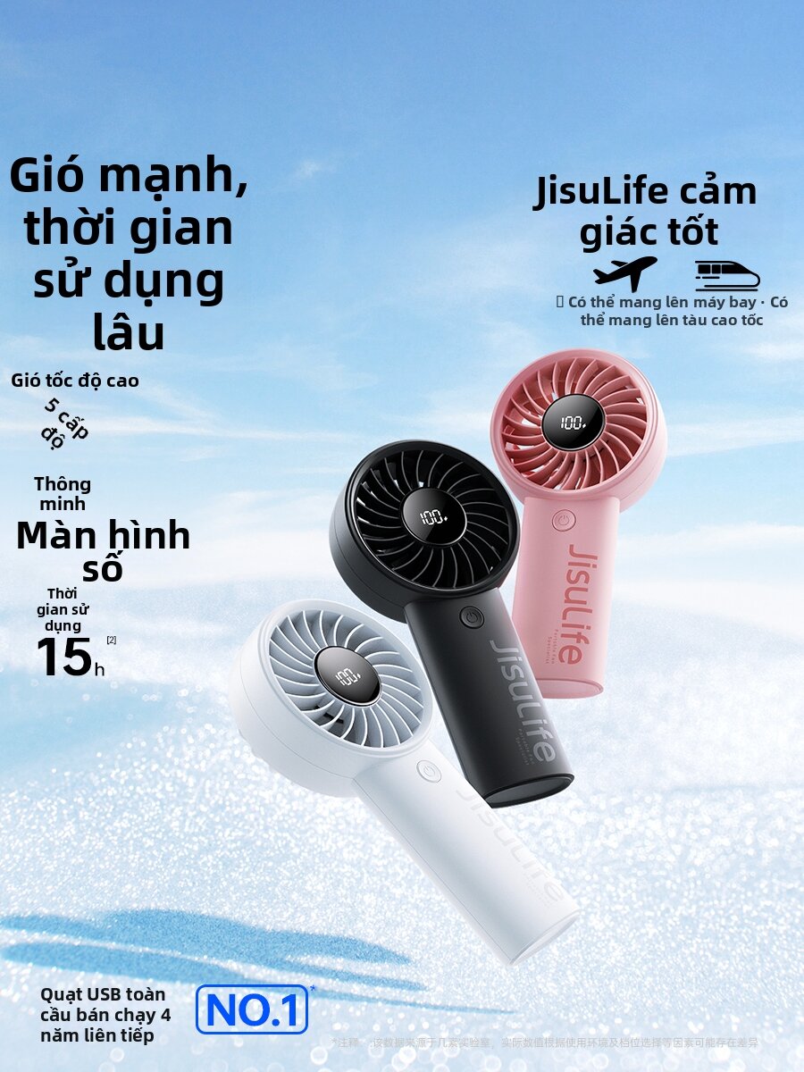 Jisulife | Quạt Cầm Tay Mini USB Siêu Nhẹ, Tản Nhiệt, Quạt Để Bàn, Quạt Cho Trẻ Em, Học Sinh, Dùng Cho Bé Sơ Sinh, Dùng Trong Văn Phòng, Ngoài Trời