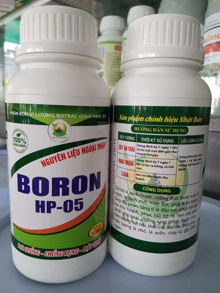 BORON giúp tăng tỷ lệ đậu trái, dai cuống, chống rụng trái non