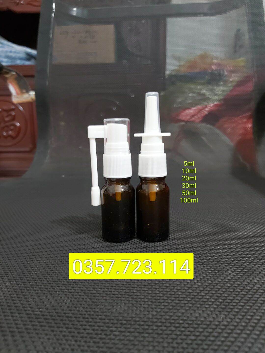 Chai thủy tinh nâu xịt mũi,xịt họng