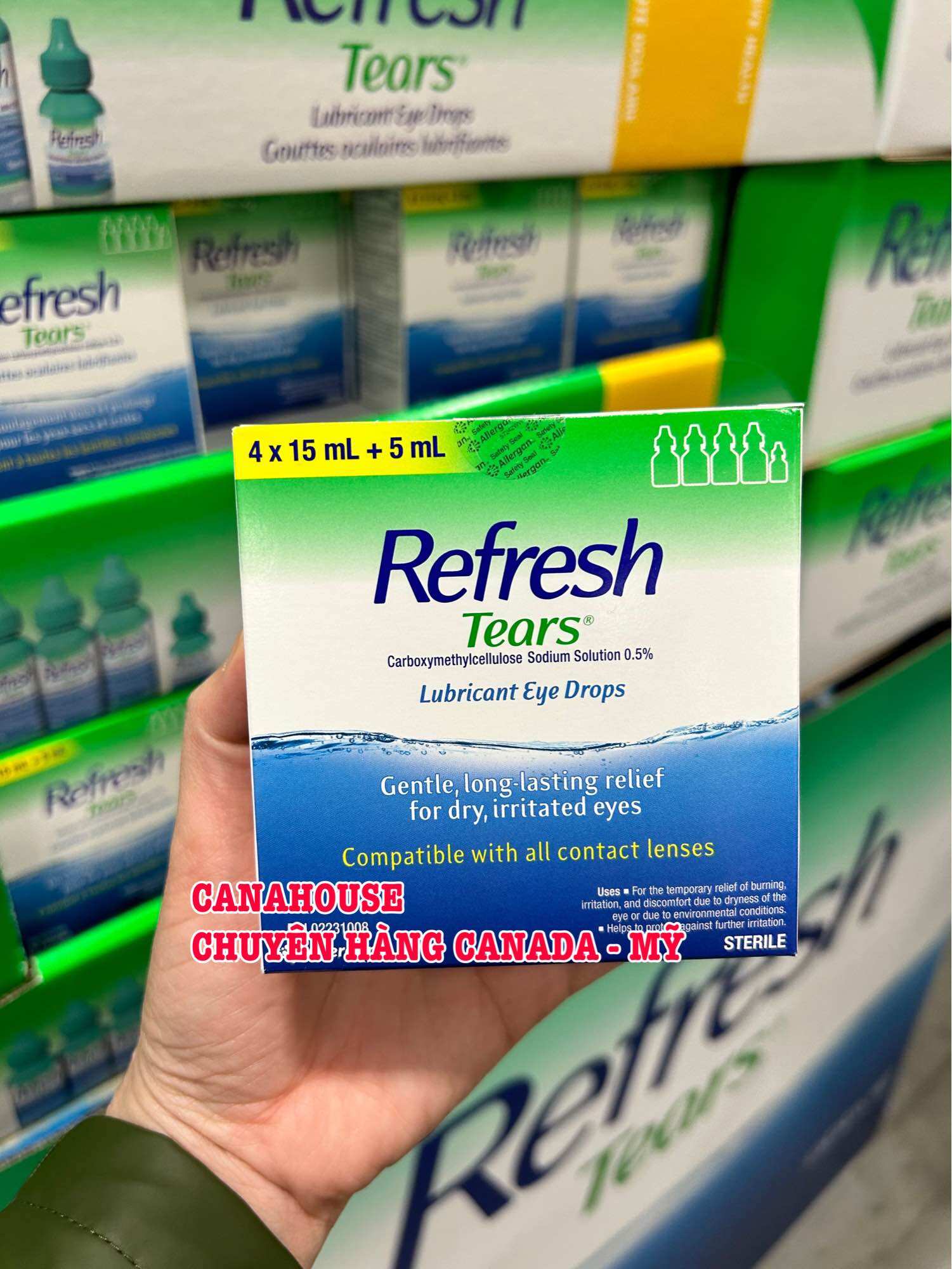 Nước nhỏ mắt refresh - set 4 chai 15ml và 1 chai 5ml