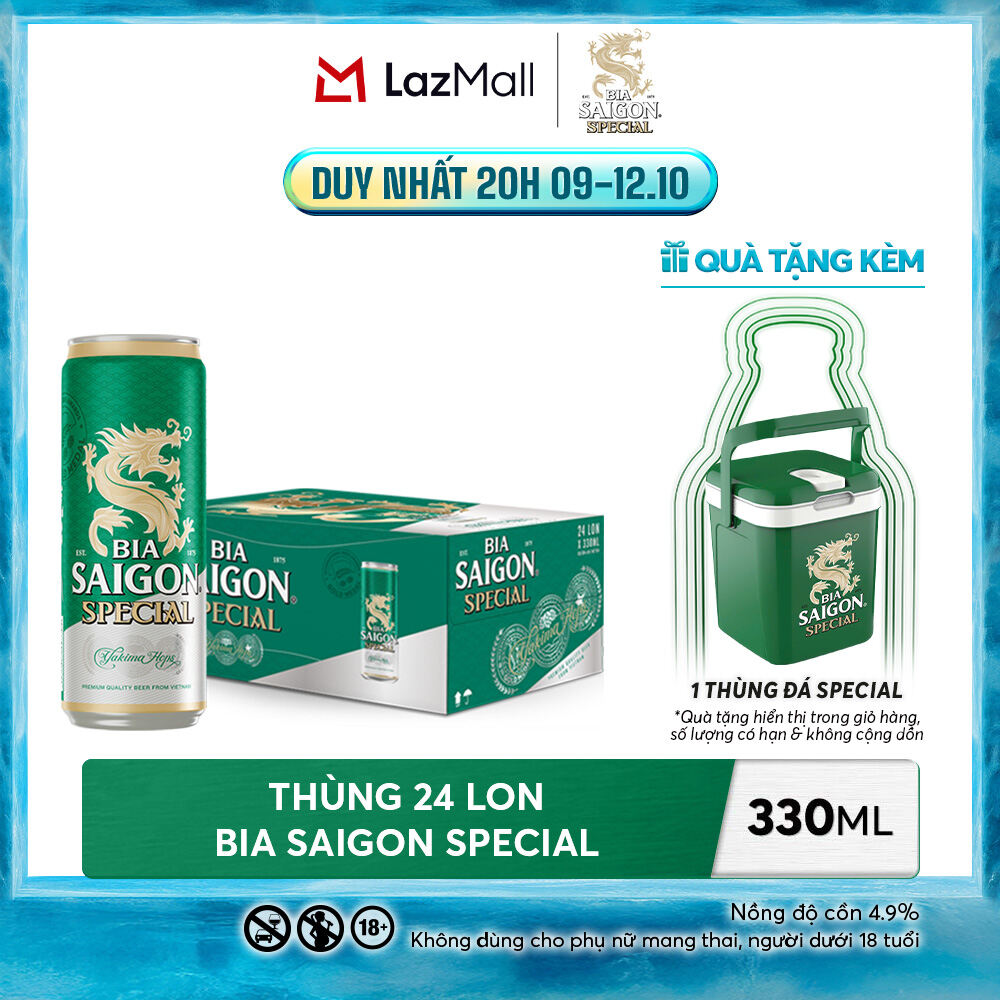 Nồng Độ Cồn 4.9% - Thùng 24 Lon Bia Sài Gòn Special 330ml