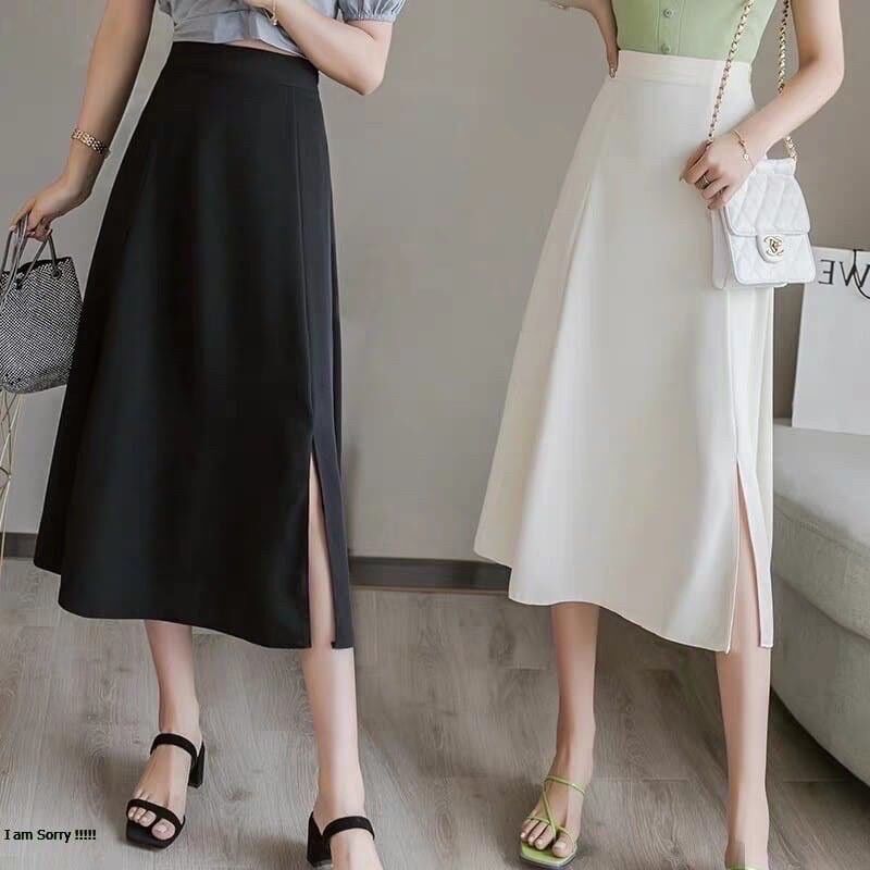 Chân váy dài midi xẻ bên Siêu Xinh