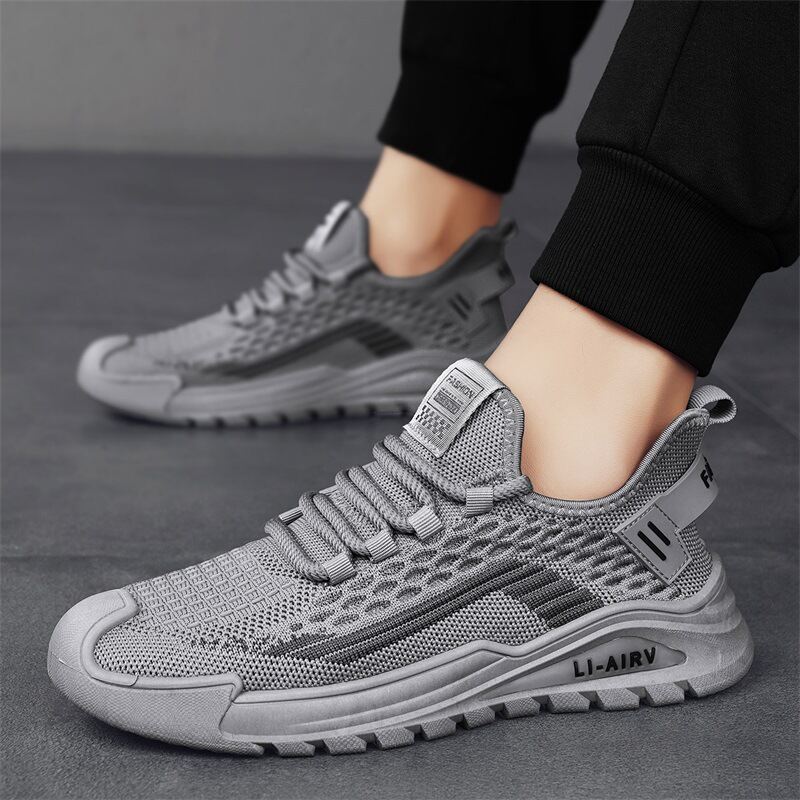 Giày Thể Thao Nam Mùa Thu Thoáng Khí Lưới Lưới Thường Ngày Cỡ Lớn 45 46 47 Giày Làm Việc Màu Đen Lưới Thoáng Khí