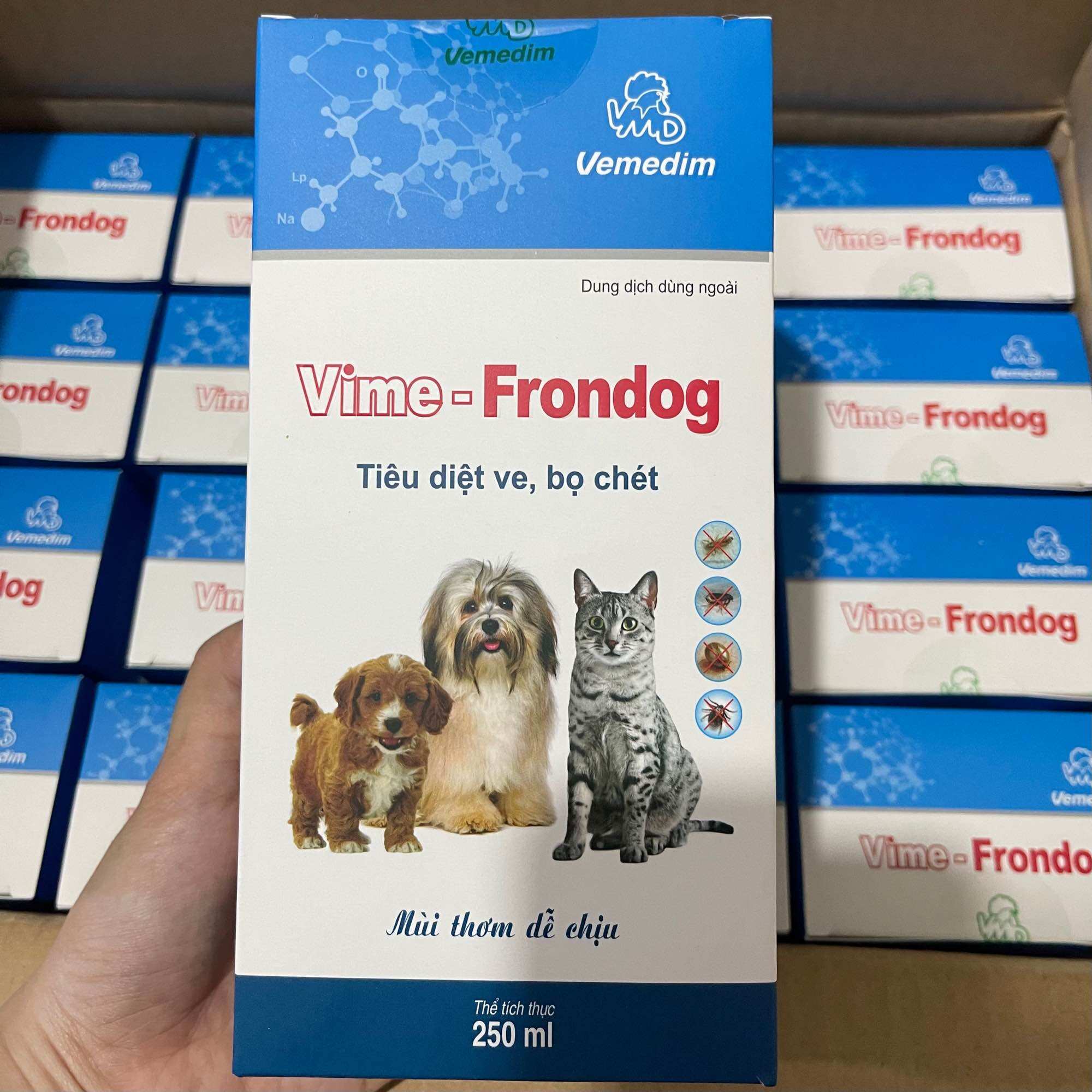 Vemedim vime- frondog - sản phẩm diệt ve, bọ chét ở chó, mèo. phòng ve, rận, bọ chét trên trâu, bò, dê, cừu, chó, mèo.
