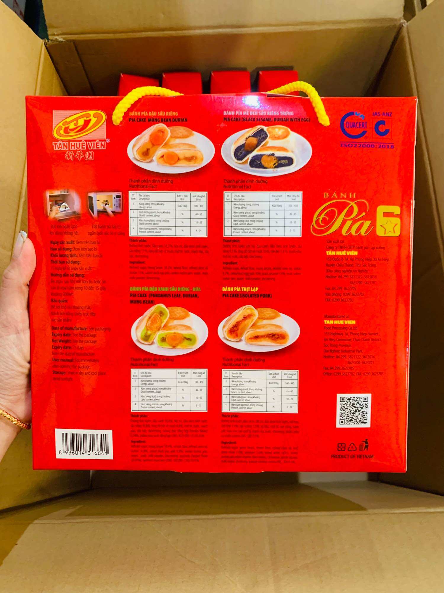 Bánh pía 6* Tân Huê Viên (hộp 4 vị)
