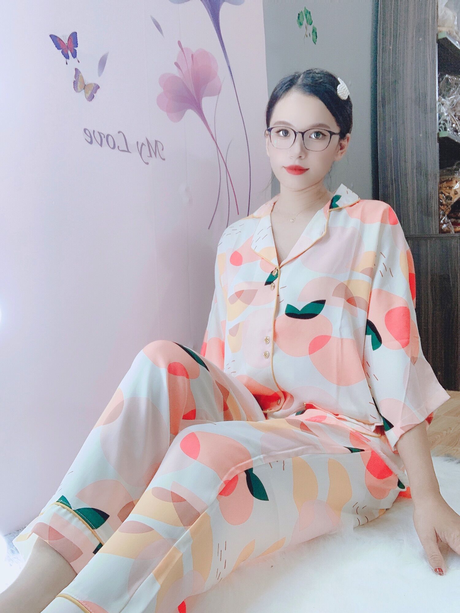 Bộ Pyjama cánh dơi chất lụa Mango mềm mịn, không nhăn,không xù